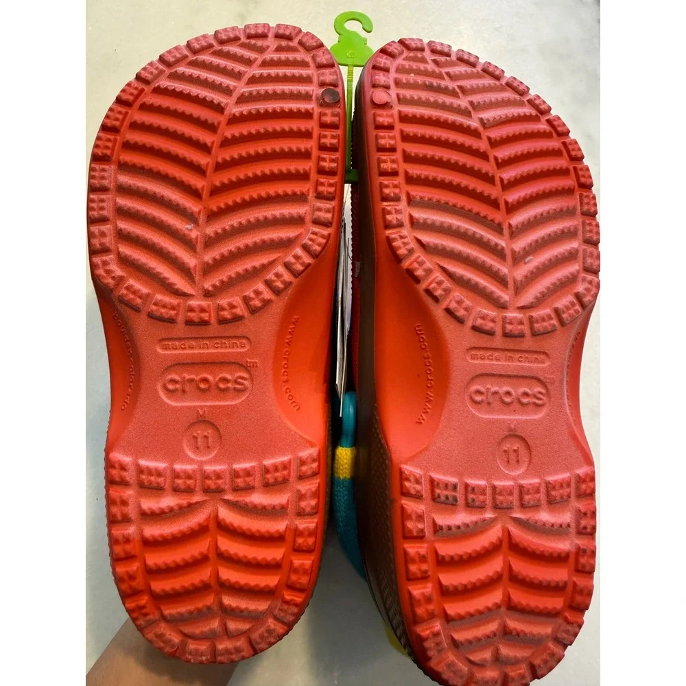 Crocs South Park Eric Cartman Classic Clog Mens 11 Red Turquoise Knit Pom